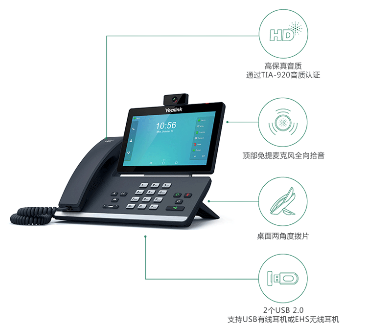 SIP-T58V 高端智能视频话机